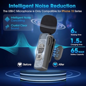 Wireless Lavalier Microphone for iPhones & Laptops