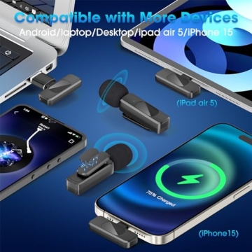 Wireless Lavalier Microphone for iPhones & Laptops