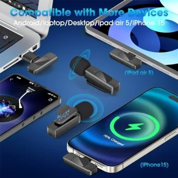 Wireless Lavalier Microphone for iPhones & Laptops