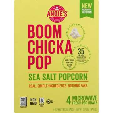 Angie's Boomchickapop Sea Salt Microwave Popcorn, 3.29 Oz, 3 Ct