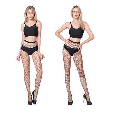 FLORA GUARD 4 Pairs Fishnet Stockings for Women