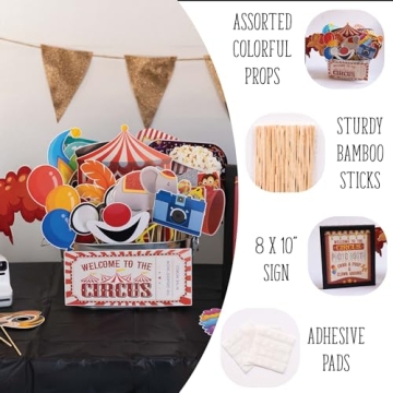 Vibrant Carnival Photo Booth Props - Perfect for Every Party