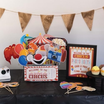 Vibrant Carnival Photo Booth Props - Perfect for Every Party