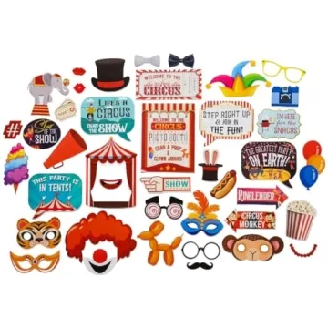 Vibrant Carnival Photo Booth Props - Perfect for Every Party