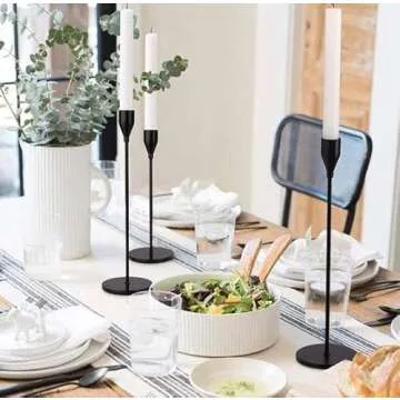 Lobolighting Black Candlestick Holders Set of 6, Black Taper Candles Holders for Candlestick, Mordern Farmhouse Mantle Fireplace Table Centerpieces Decoration