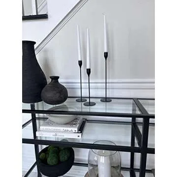 Lobolighting Black Candlestick Holders Set of 6, Black Taper Candles Holders for Candlestick, Mordern Farmhouse Mantle Fireplace Table Centerpieces Decoration