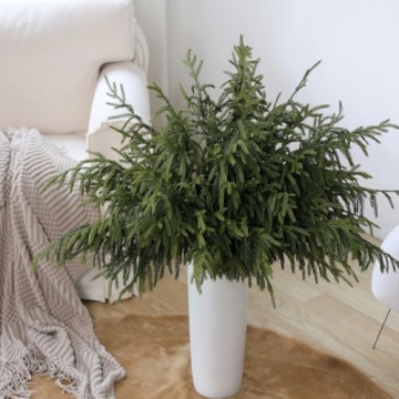 8 Real Touch Norfolk Pine Branches 36 Inch for Christmas Decor