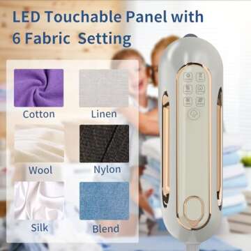 Portable Travel Steamer Iron for Clothes: Mini Handheld Garment Steam Ironing Machine for Clothing - Professional Small Size Hand Held Traveling Fabric Steamers for Wrinkle on Dress Shirt (Gray)