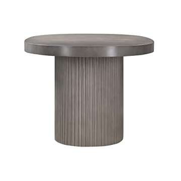 Armen Living Wave Oval Dining Table in Grey Concrete