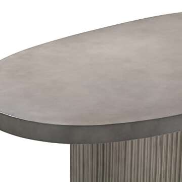 Armen Living Wave Oval Dining Table in Grey Concrete