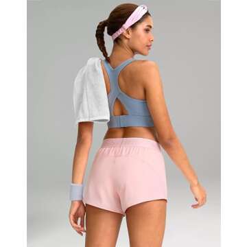 Soothfeel Women's Running Athletic Shorts with Zipper Pocket 3" Quick Dry Gym Workout Shorts for Wom...