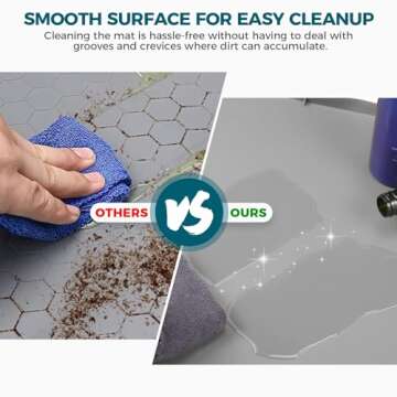 XDS 34''x22'' Cut to Fit Under Sink Mats,Silicone Under Sink Liner for Kitchen Cabinets, Preventing Drips, Leaks, Spills (Light Gray)