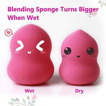 Onwon Makeup Blender Sponge 3 Pcs Set - Beauty Sponge Foundation Blending Sponge with Egg Sponge Ble...