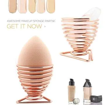 Onwon Makeup Blender Sponge 3 Pcs Set - Beauty Sponge Foundation Blending Sponge with Egg Sponge Blending Holder Stand, Flawless for Liquid & Creams & Powers