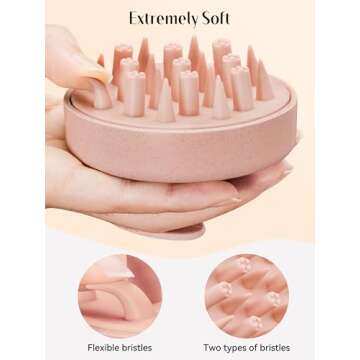 HEETA Hair Scalp Massager for Hair Growth, Shampoo Brush, Scalp Exfoliator with Soft Silicone Bristl...