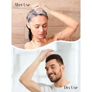 HEETA Hair Scalp Massager for Hair Growth, Shampoo Brush, Scalp Exfoliator with Soft Silicone Bristles, Scalp Scrubber for Dandruff Removal to Relieve Stress, Wet Dry Hair, Updated Material, Pink