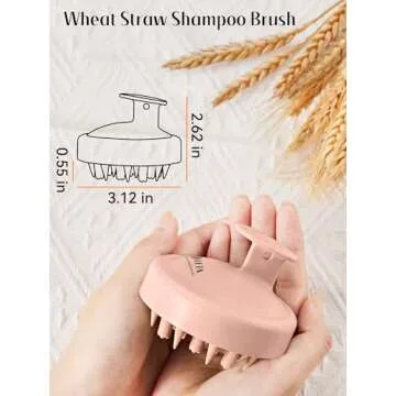 HEETA Hair Scalp Massager for Hair Growth, Shampoo Brush, Scalp Exfoliator with Soft Silicone Bristles, Scalp Scrubber for Dandruff Removal to Relieve Stress, Wet Dry Hair, Updated Material, Pink