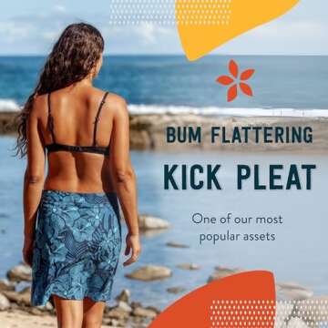 RipSkirt Hawaii Length 2 - Wrap Skirt for Women - Quick Dry Swim Cover-Up with Side Pocket - Lightwe...
