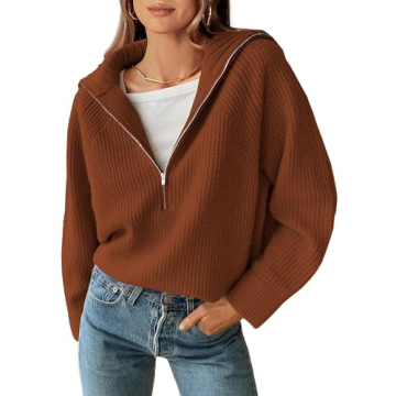 Chic BTFBM Women’s Half Zip Pullover Sweater for Cozy Elegance