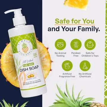 Natural Pineapple Dish Soap - Gentle Yet Powerful Cleaner 16 oz