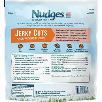 Blue Buffalo Nudges Jerky Cuts Natural Dog Treats, Chicken and Duck, 16oz Bag