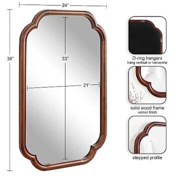 Kate and Laurel Glenby Traditional Scalloped Wall Mirror - Stylish Reflections for Your Home