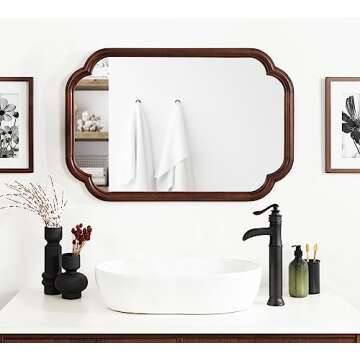 Kate and Laurel Glenby Scalloped Wall Mirror - 24x36