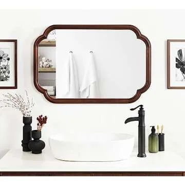 Kate and Laurel Glenby Scalloped Wall Mirror - 24x36