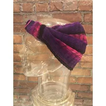 Extra Large 'Snug Fit' Headband Hair Scarf No Slip Cotton & Elastic Bright Purple Hot Pink Fuscia