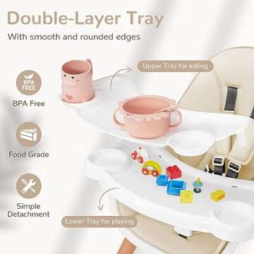 HONEY JOY Baby High Chair for Ages 6-36 Months