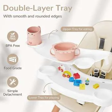 HONEY JOY Baby High Chair for Ages 6-36 Months