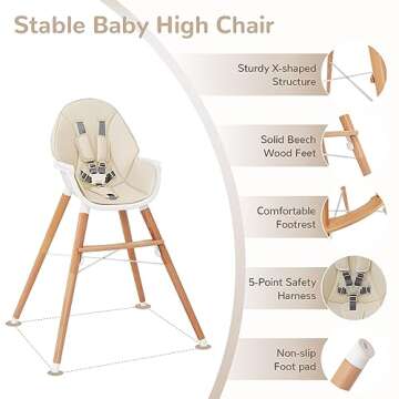 HONEY JOY Baby High Chair for Ages 6-36 Months