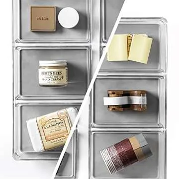 BINO 3-Compartment Plastic Drawer Organizer - 2 Pack