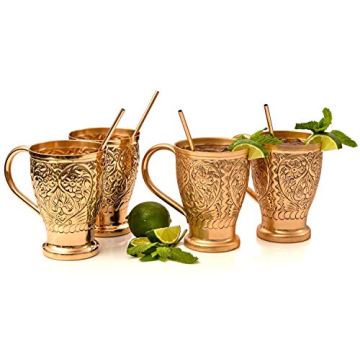 Kamojo Moscow Mule Copper Mugs Set for Cocktails