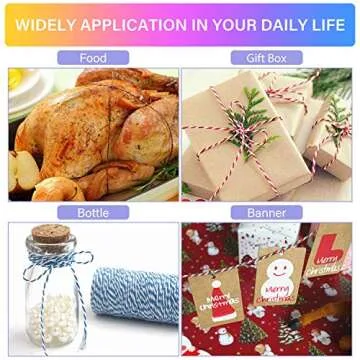 HULISEN Colorful Bakers Twine, 15 Rolls 2mm 3 Strands Cotton String for Cooking, Artworks, DIY Craft...