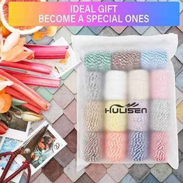 HULISEN Colorful Bakers Twine Set of 15 Rolls for Crafts