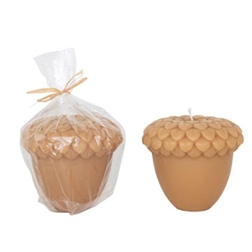 Creative Co-Op Unscented Acorn Candle for Cozy Fall Decor