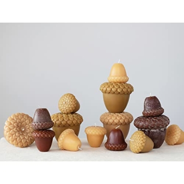 Creative Co-Op Unscented Acorn Candle for Cozy Fall Decor