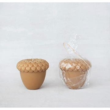 Creative Co-Op Unscented Acorn Candle for Cozy Fall Decor