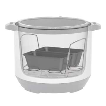 Instant Pot Official Non-Stick Mini Loaf Pans, Set of 2, Versatile for Meatloaf, Lasagna, Desserts, Compatible with 6-Quart and 8-Quart Cookers, Easy Cleanup, Gray