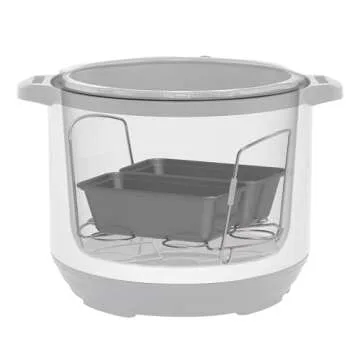 Instant Pot Official Non-Stick Mini Loaf Pans, Set of 2, Versatile for Meatloaf, Lasagna, Desserts, Compatible with 6-Quart and 8-Quart Cookers, Easy Cleanup, Gray