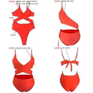CHYRII Women's Sexy Criss Cross High Waisted Cut Out One Piece Monokini Swimsuit White S