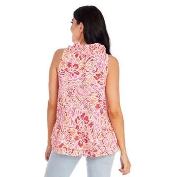 Mud Pie Women's Jeanette Flounce Top Pink