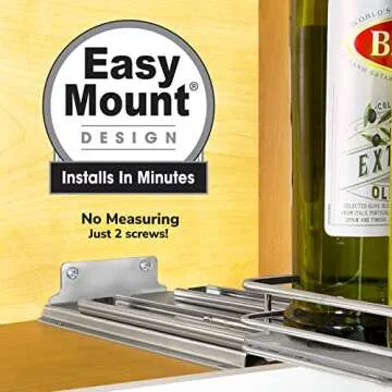 LYNK PROFESSIONAL® Pull Out Spice Rack Organizer for Inside Kitchen Cabinets - 8-1/4 inch Wide - Slide Out Drawer – Chrome Sliding Spice Cabinet Organization Shelf Racks - 1 Tier