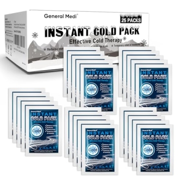 General Medi Instant Ice Cold Pack (4”x 5.5”) – 25 Packs Disposable Cold Therapy Ice Packs for...