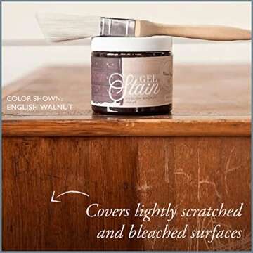 Amy Howard at Home - Water-Based Gel Stain - Vintage and Antique Furniture Restoration - Great on Wood - English Walnut Glaze Finish (16 oz)
