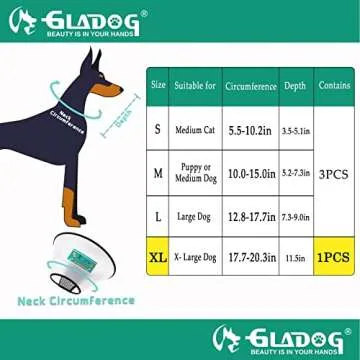 GLADOG Soft Dog Cone Collar, 3 PCS (XL is Only 1 PCS) Flexible Plastic Cone for Dogs After Surgery, Dog Recovery Collar, Adjustable E-Collar for Large/Medium/Small Dogs Cat, Comfy Elizabethan Collar
