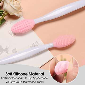 Lip Scrub Brush,Silicone Lip Brush Exfoliating Double-Sided Lip Scrubber Tool, Lightening for Dark and Chap Lips, Exfoliating Brush for a Smoother and Fuller Appearance, Cleaner Lips