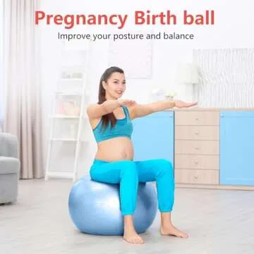 PRIMASOLE Exercise Ball for Balance Stability Fitness Workout Yoga Pilates at Home Office & Gym 45cm Pale Gray