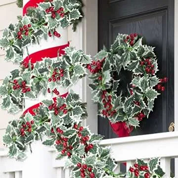 Whaline 2Pcs Christmas Artificial Garland for Festive Decor